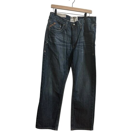 Ariat M5 Denim Straight Leg Jeans Mens 34 X 32 Deadrun Wash Western Cowboy NEW
